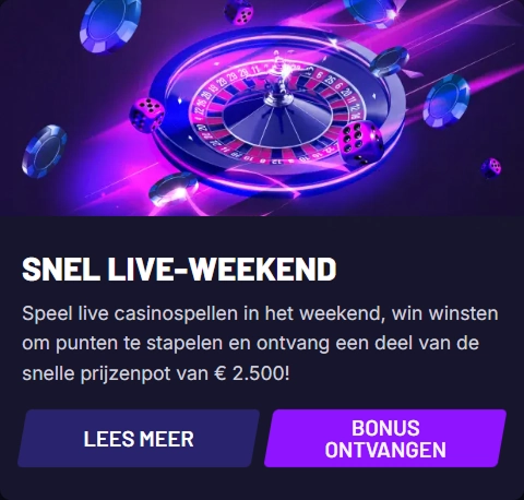 Fast Slots live casino weekend promotion with €2,500 prize pool