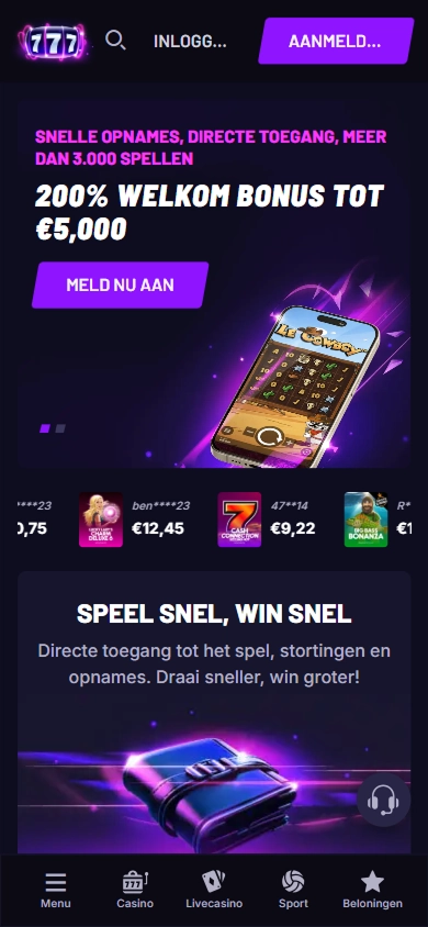 Fast Slots Casino mobile lobby with slot games and bonus offer