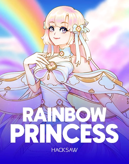 Rainbow Princess slot game with a smiling anime princess and rainbow background