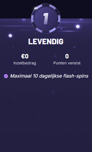 Fast Slots: Level 1 with €0 bet and 10 daily flash-spins