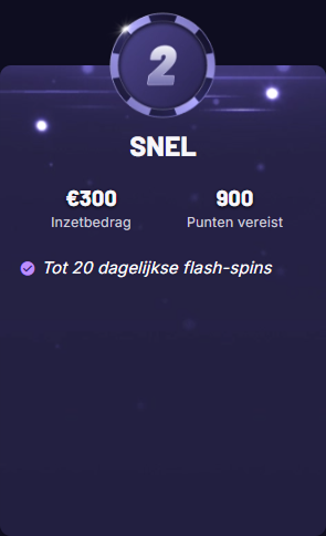 Fast Slots Casino level 2 with €300 bet and 900 points required